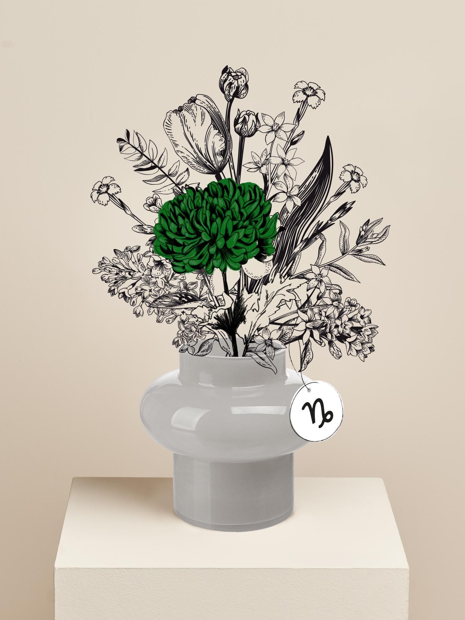 blumengesteck, blumenstrauß, grüner chrysanthemen, vase, dekoration kunst