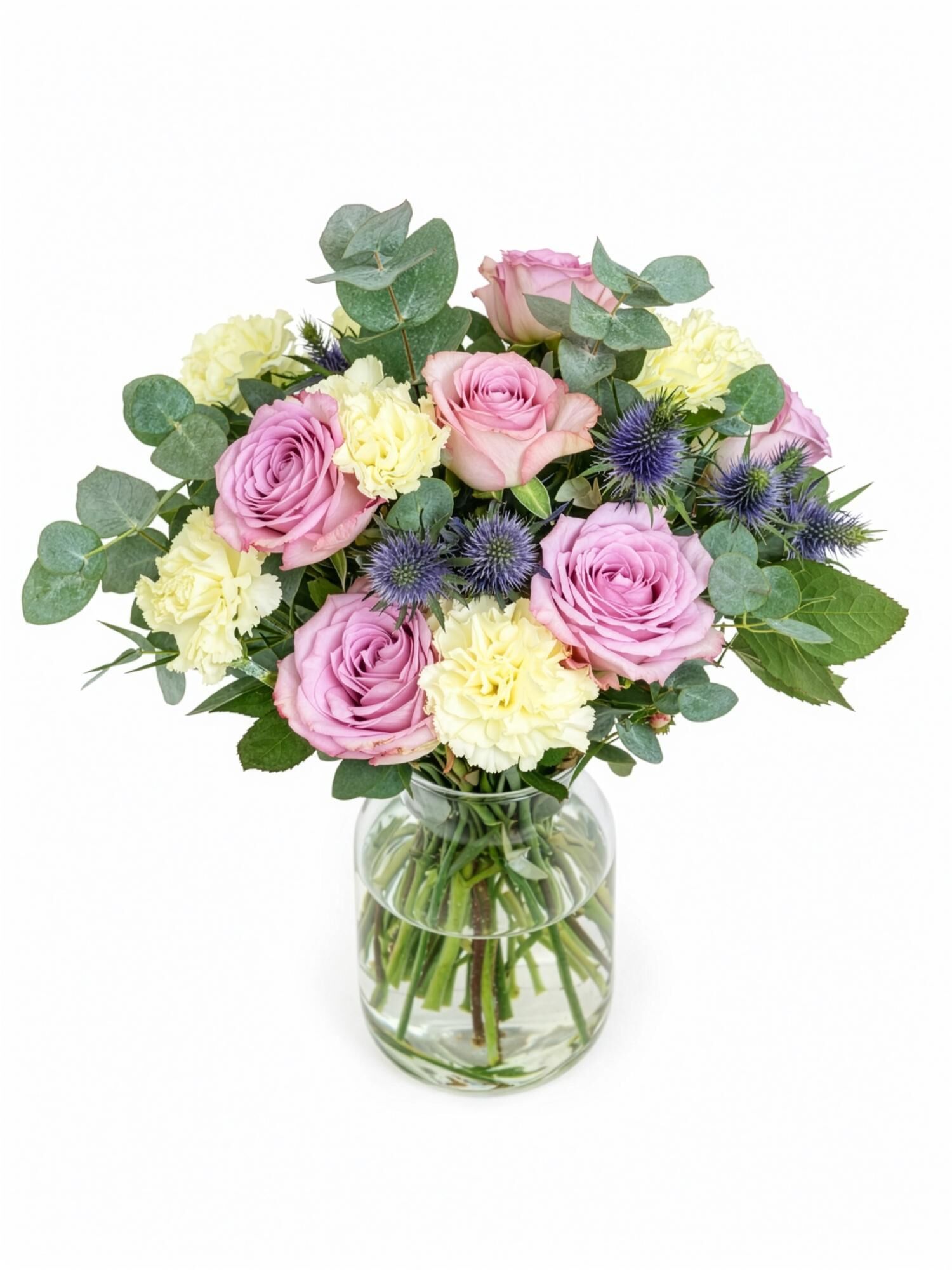 Blumen zum Geburtstag verschicken | Blumenstrauss In Gedanken bei Dir | Vasenfertig inkl. persönliche Grußkarte | Geschenk zum Muttertag - frische