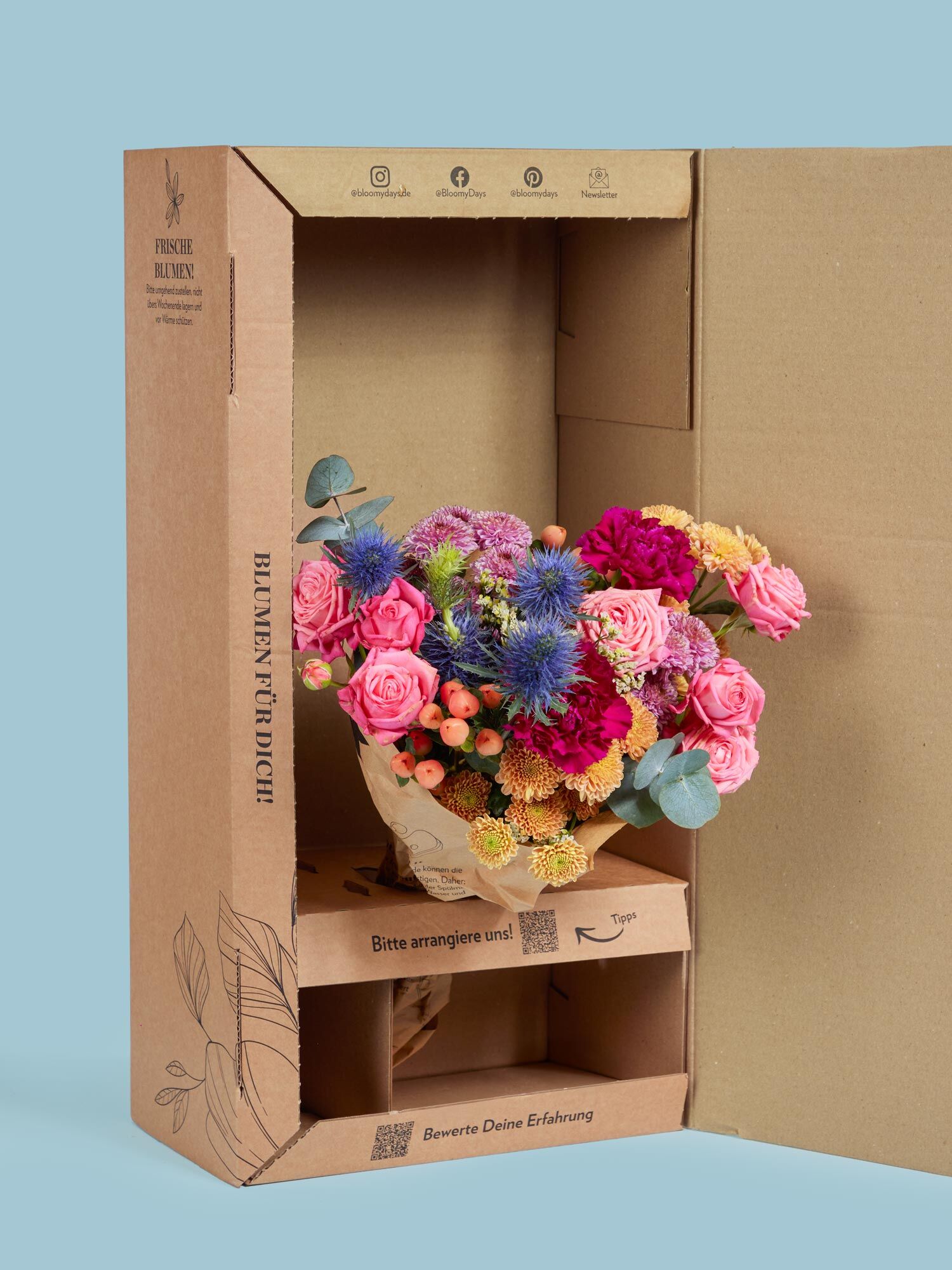 Gute-Laune-Gruß Blume, Blumen-Arrangement, Rose, Blumenstrauß, Dahlie