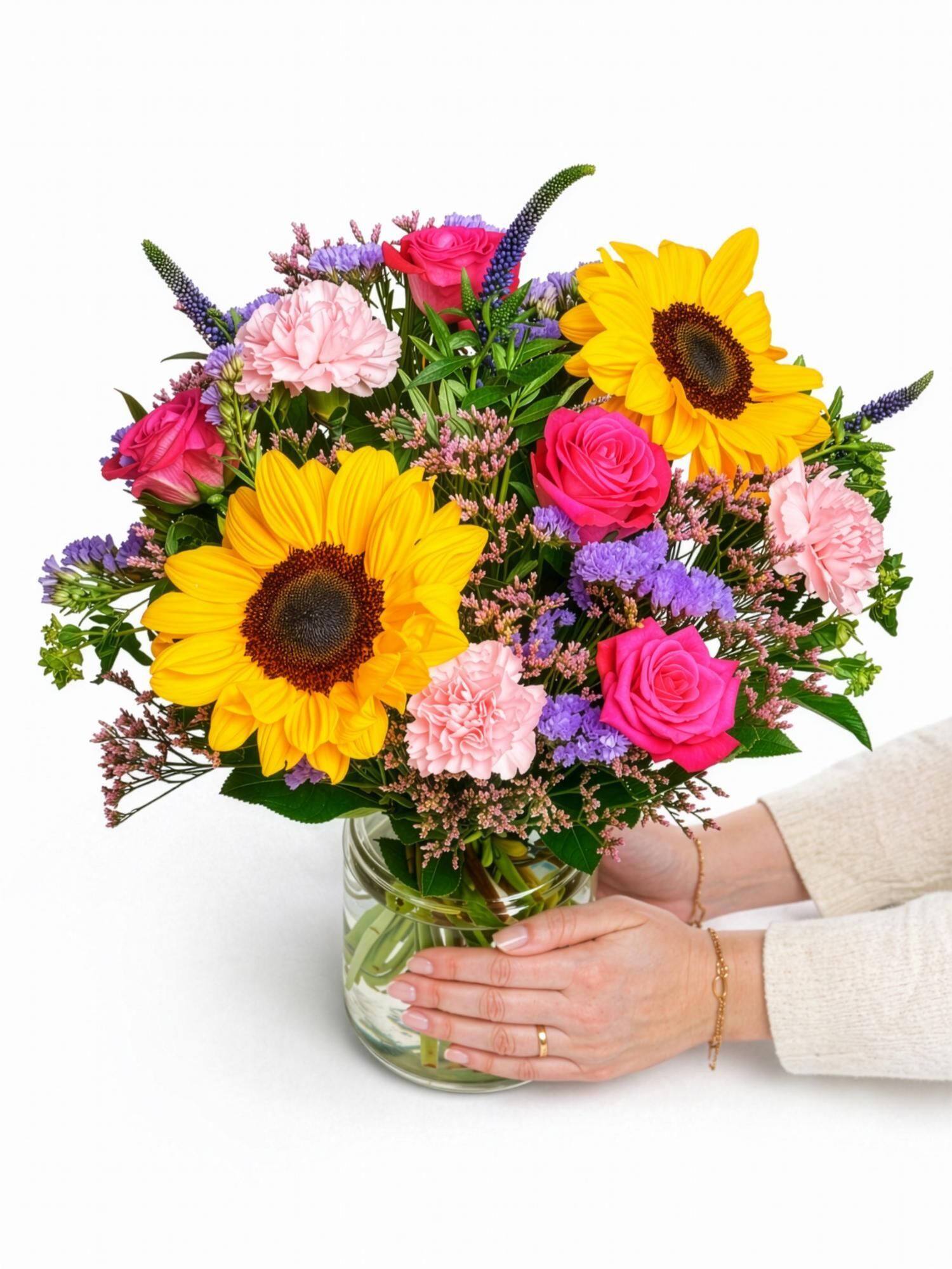 Gebundener Blumenstrauß Sonnenschein | Inkl. Grußkarte | Muttertag-Geschenk - frische Blumen | Blumenversand von BLOOMY DAYS