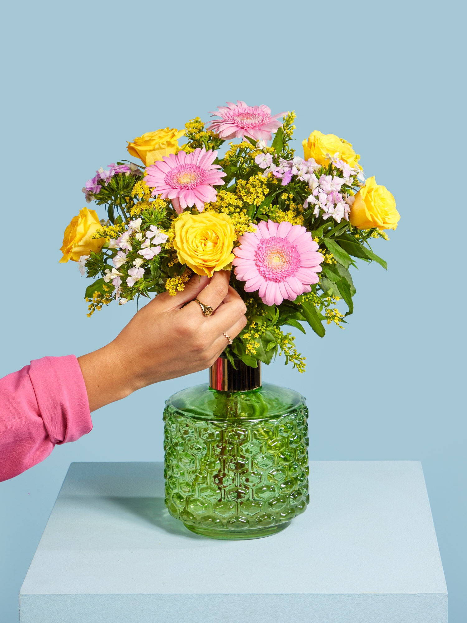 Blume, Blumen-Arrangement, Blumenstrauß, Glas, Florales Design