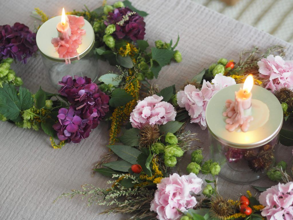 DIY Hortensien Tischkranz