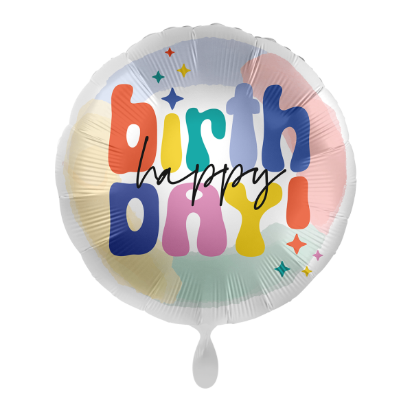 Ballon, Folienballon, Geburtstag, bunt, runder Ballon