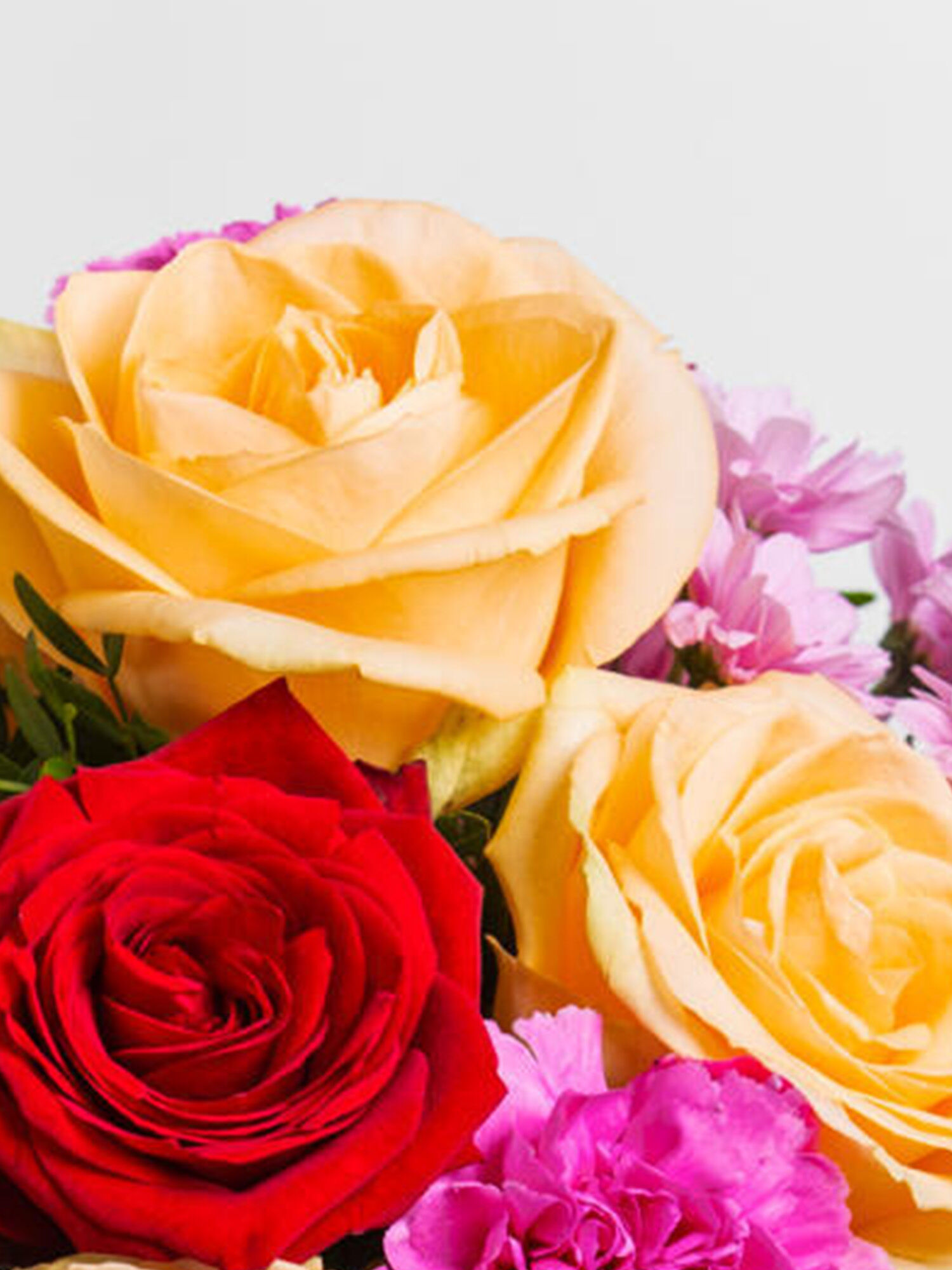 Blume, Rose, Blumenstrauß, Pink Akzente, Gelbe Rosen