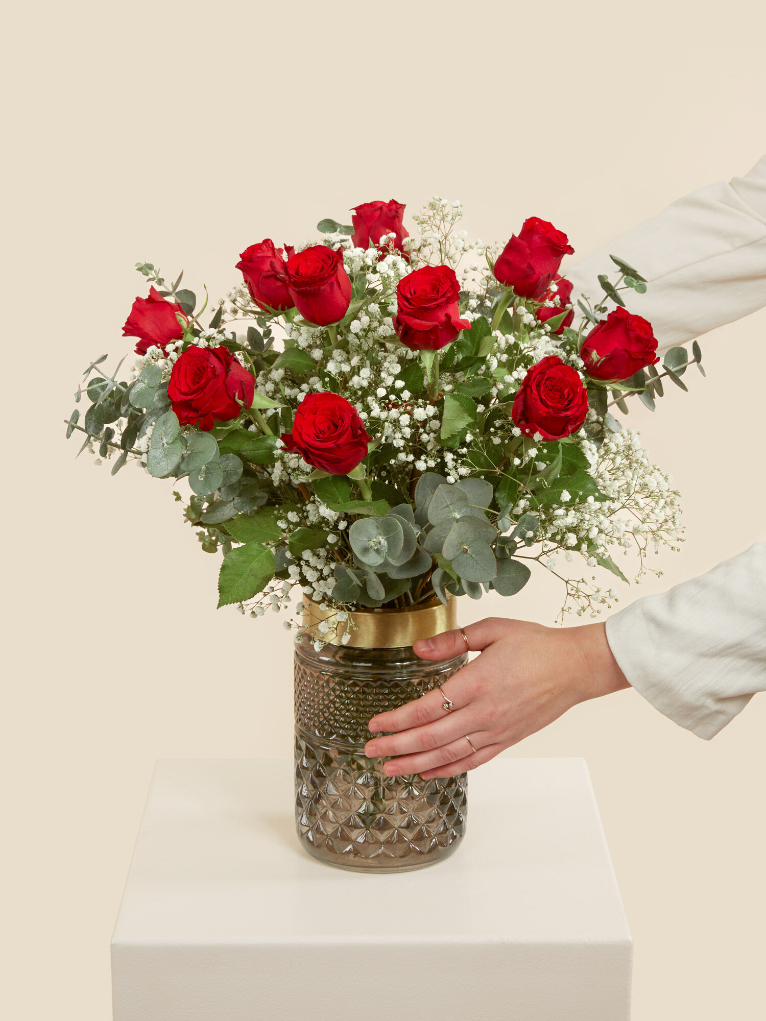 Blume, Rose, Blumen-Arrangement, Blumenstrauß, Glas