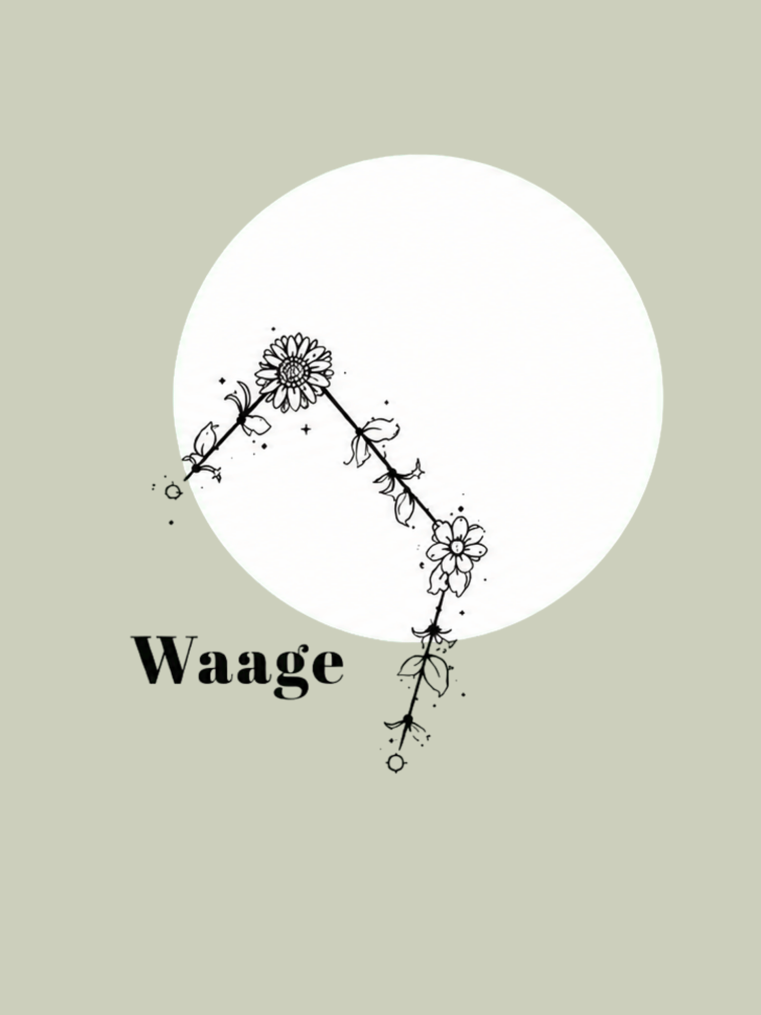 Blume, Illustration, Kreis, grüner Hintergrund, Waage