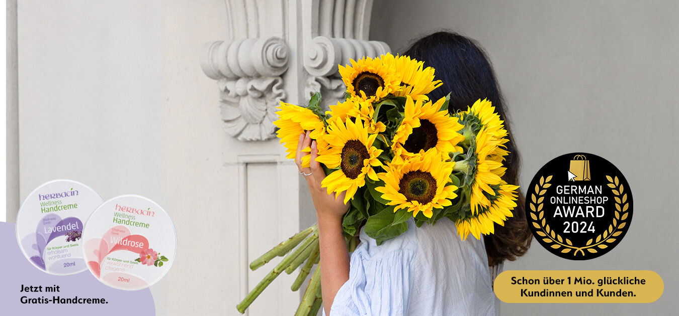 Blume, Blumen-Arrangement, Sonnenblume, Blumenstrauß, Person