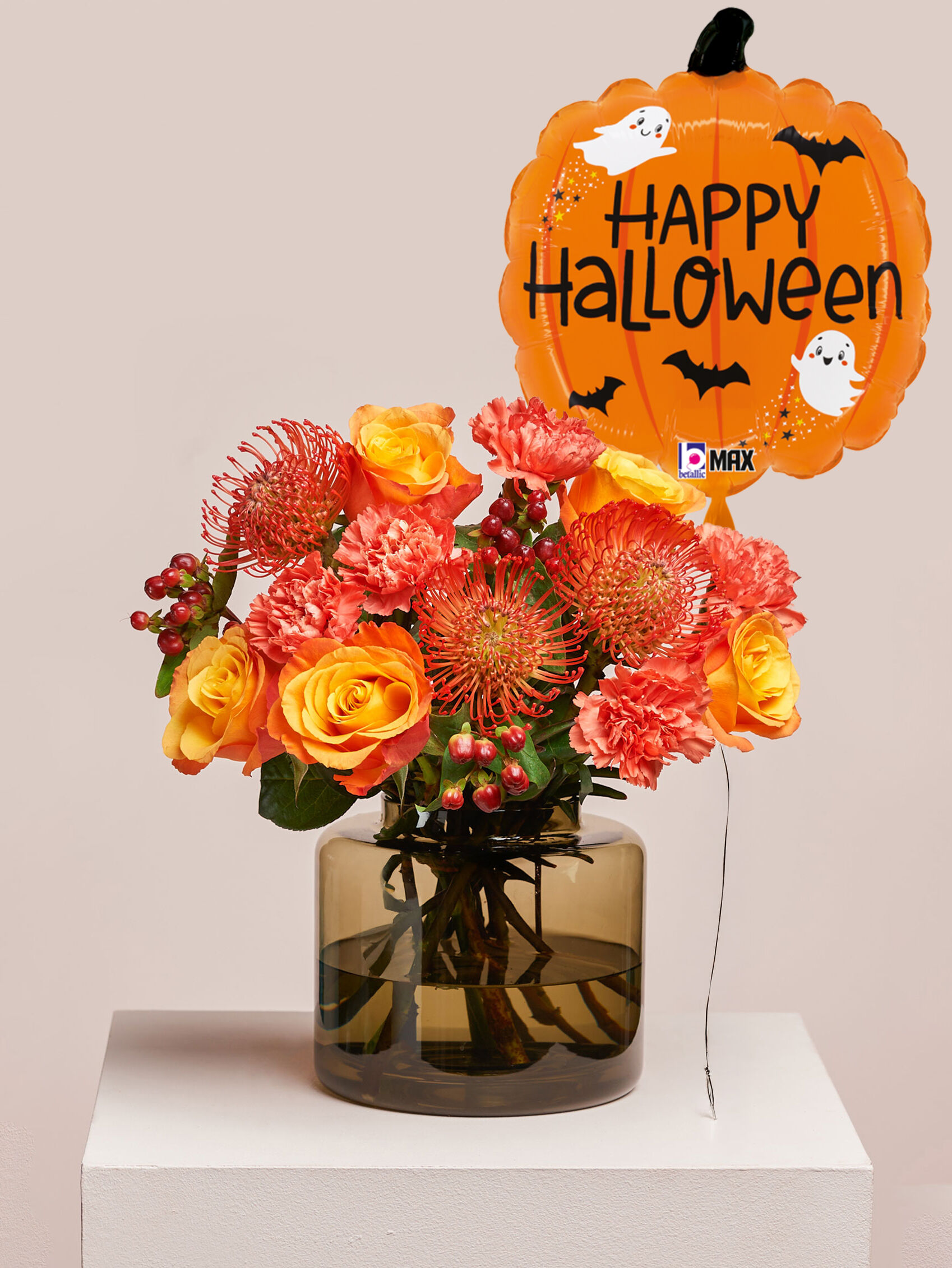 Happy Halloween Blume, Blumen-Arrangement, Blumenstrauß, Florales Design, Grafiken