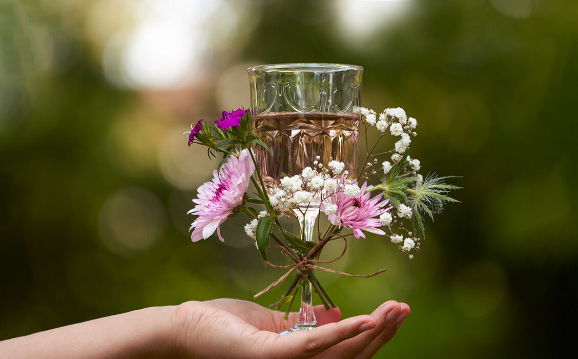 Finger, Blume, Blumen-Arrangement, Blumenstrauß, Glas