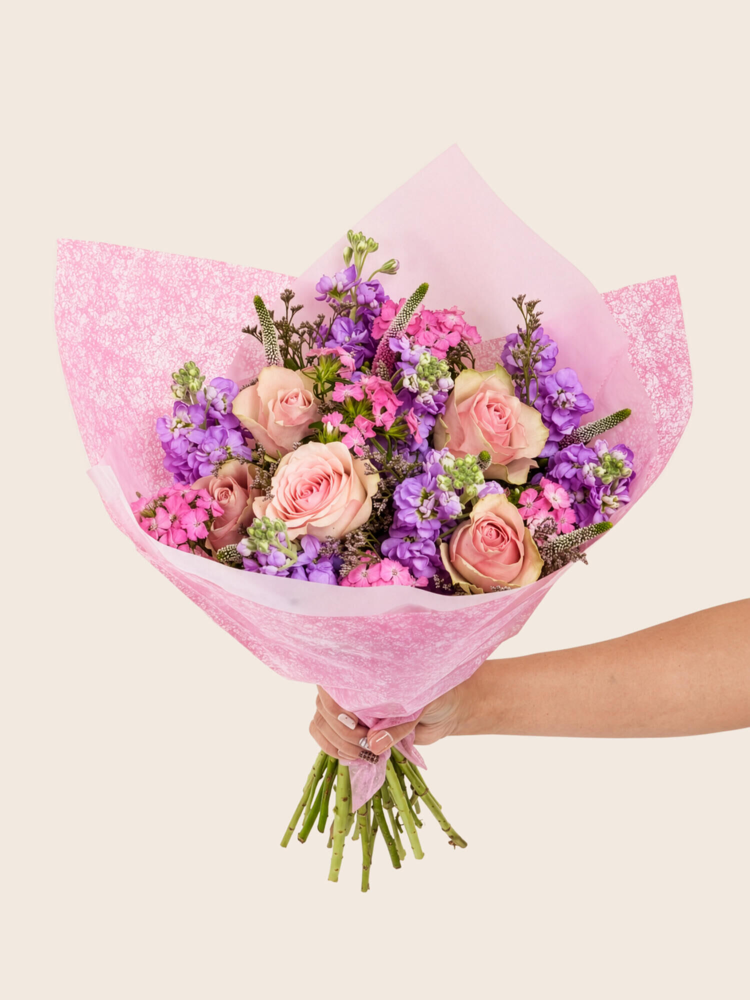 Blumen, Blumenstrauß, Rosen, Rosa, Lila