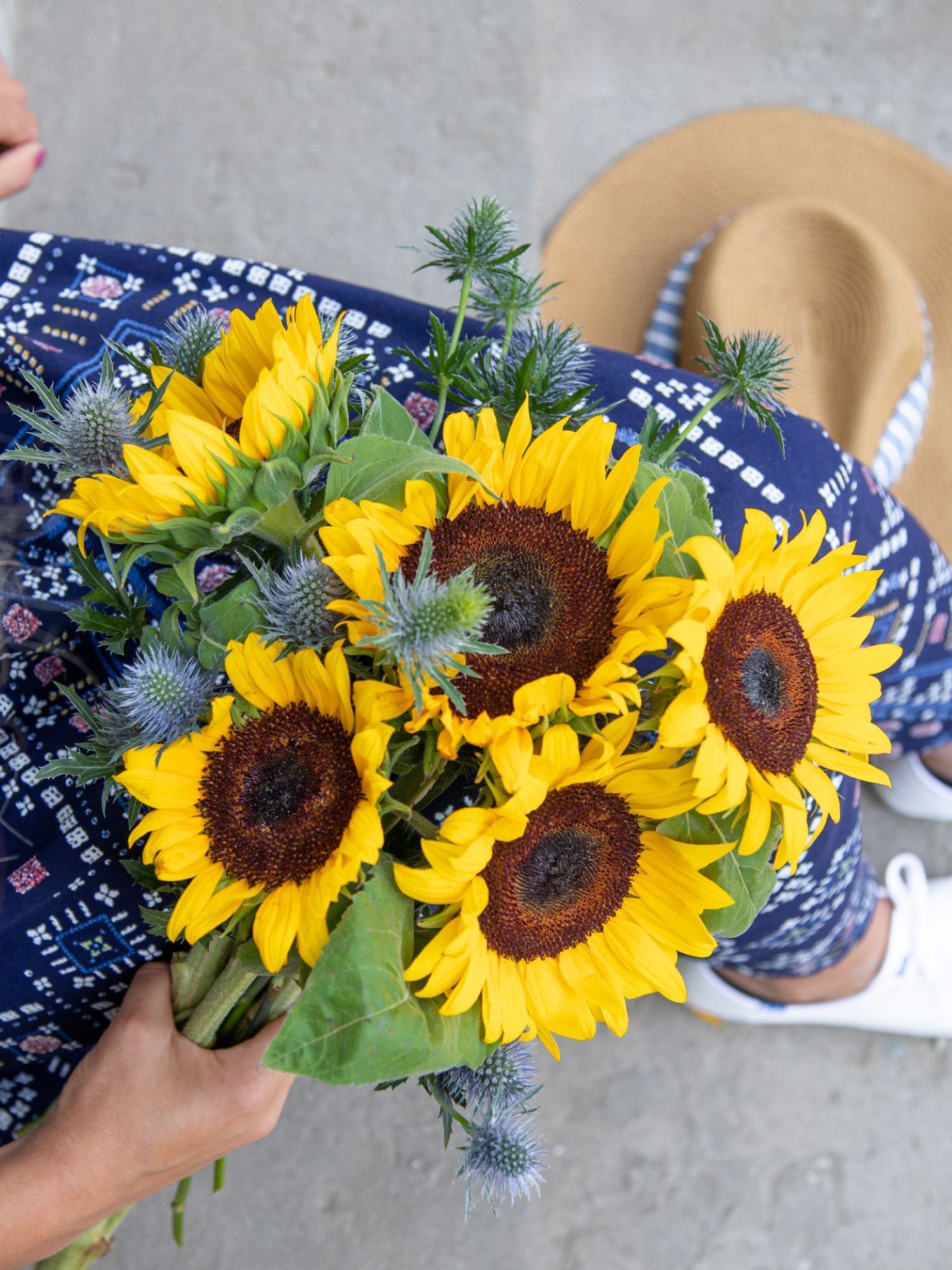Blume, Blumen-Arrangement, Blumenstrauß, Sonnenblume, Gänseblümchen