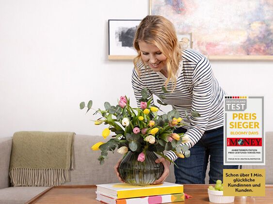 Blumen-Arrangement, Blumenstrauß, Erwachsener, Person, Frau