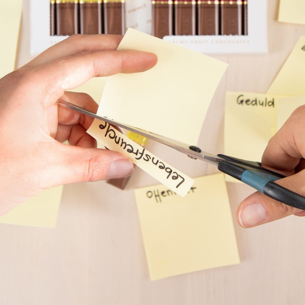 Post-its zurecht schneiden
