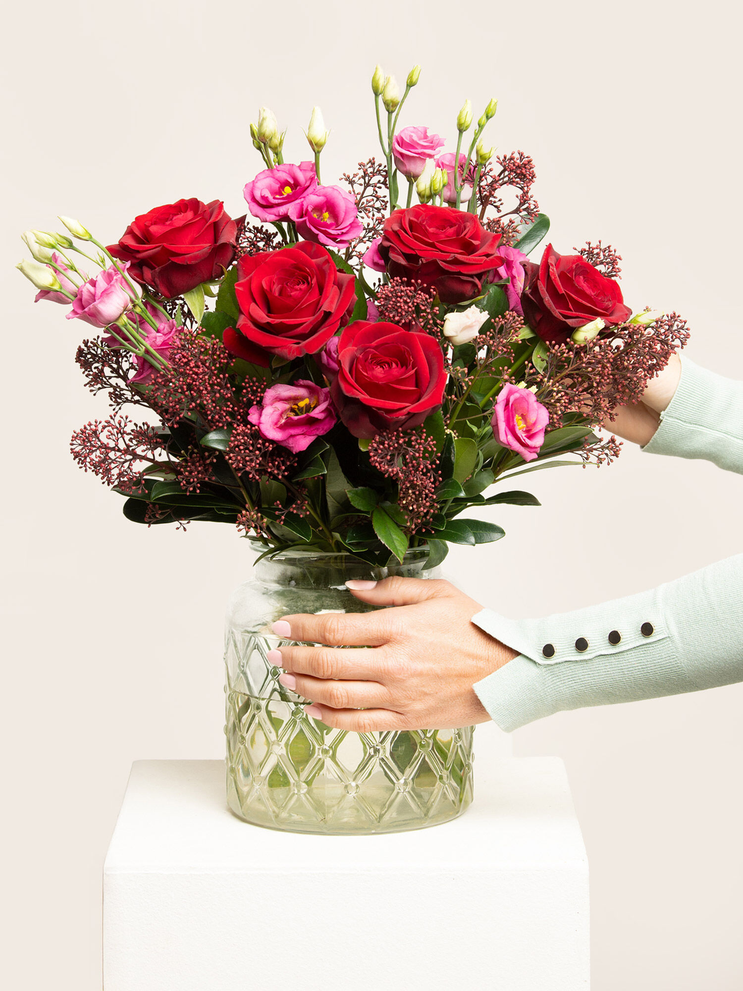 Blume, Blumen-Arrangement, Blumenstrauß, Rose, Florales Design