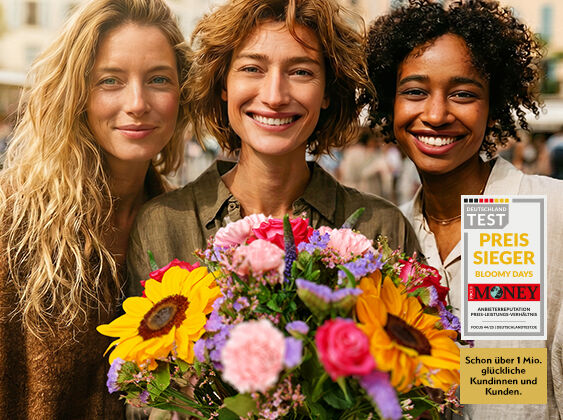 frauen, blumenstrauß, sonnenblumen, strauß, lächeln