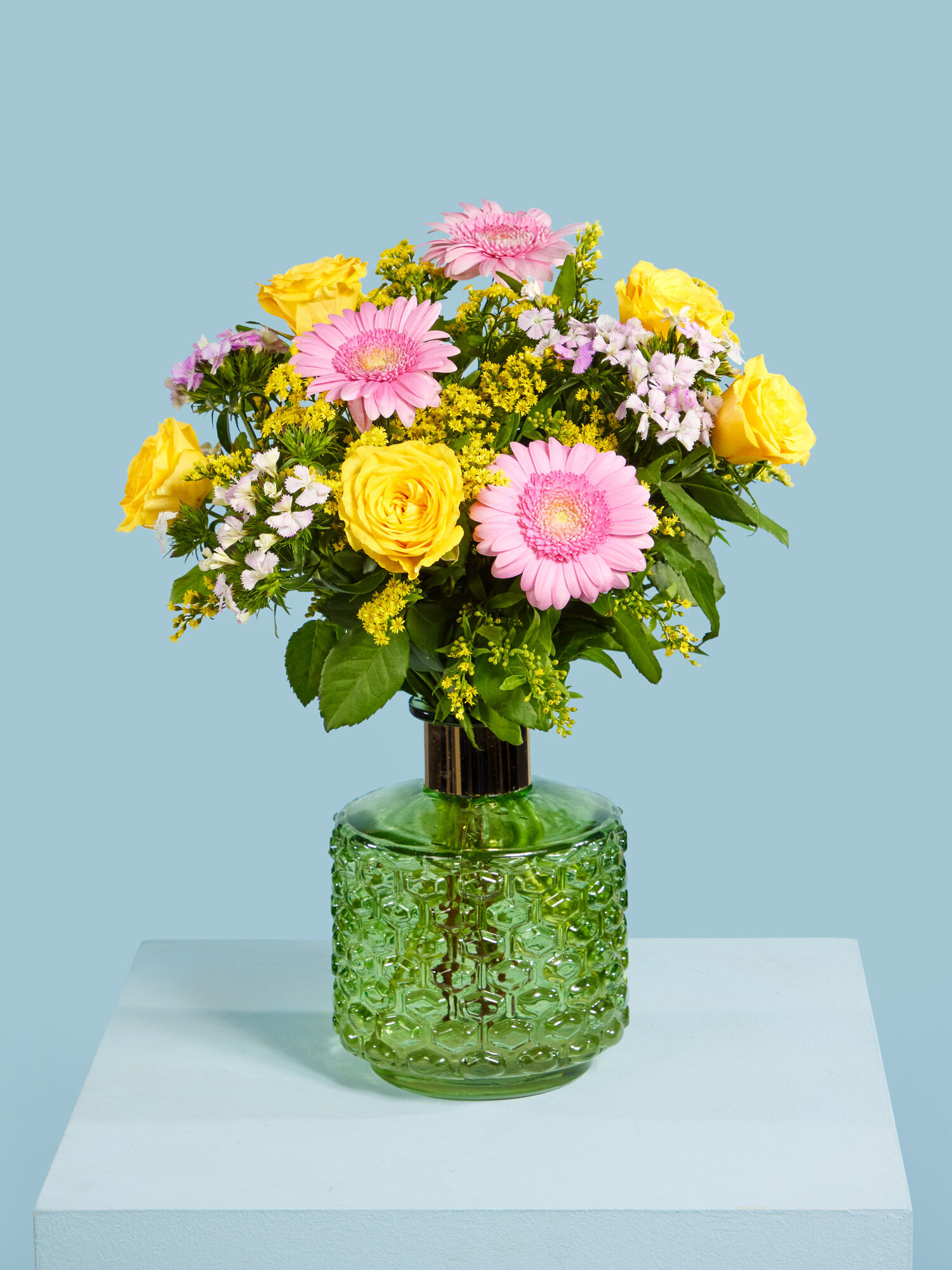 Lucky Day Blume, Blumen-Arrangement, Blumenstrauß, Florales Design, Glas