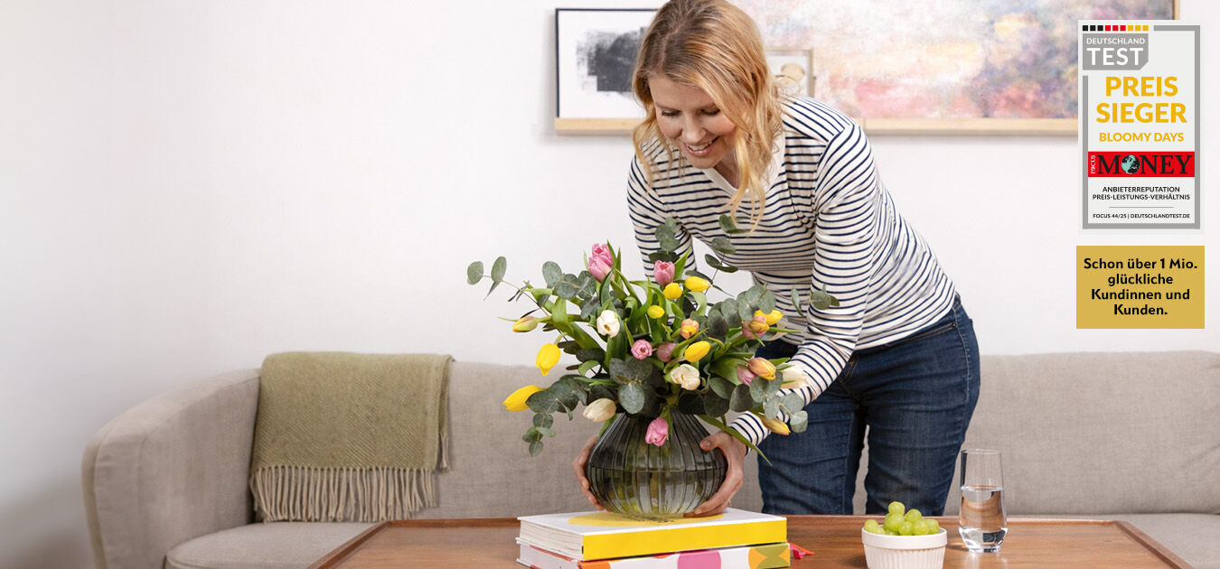 Blumen-Arrangement, Blumenstrauß, Erwachsener, Person, Frau