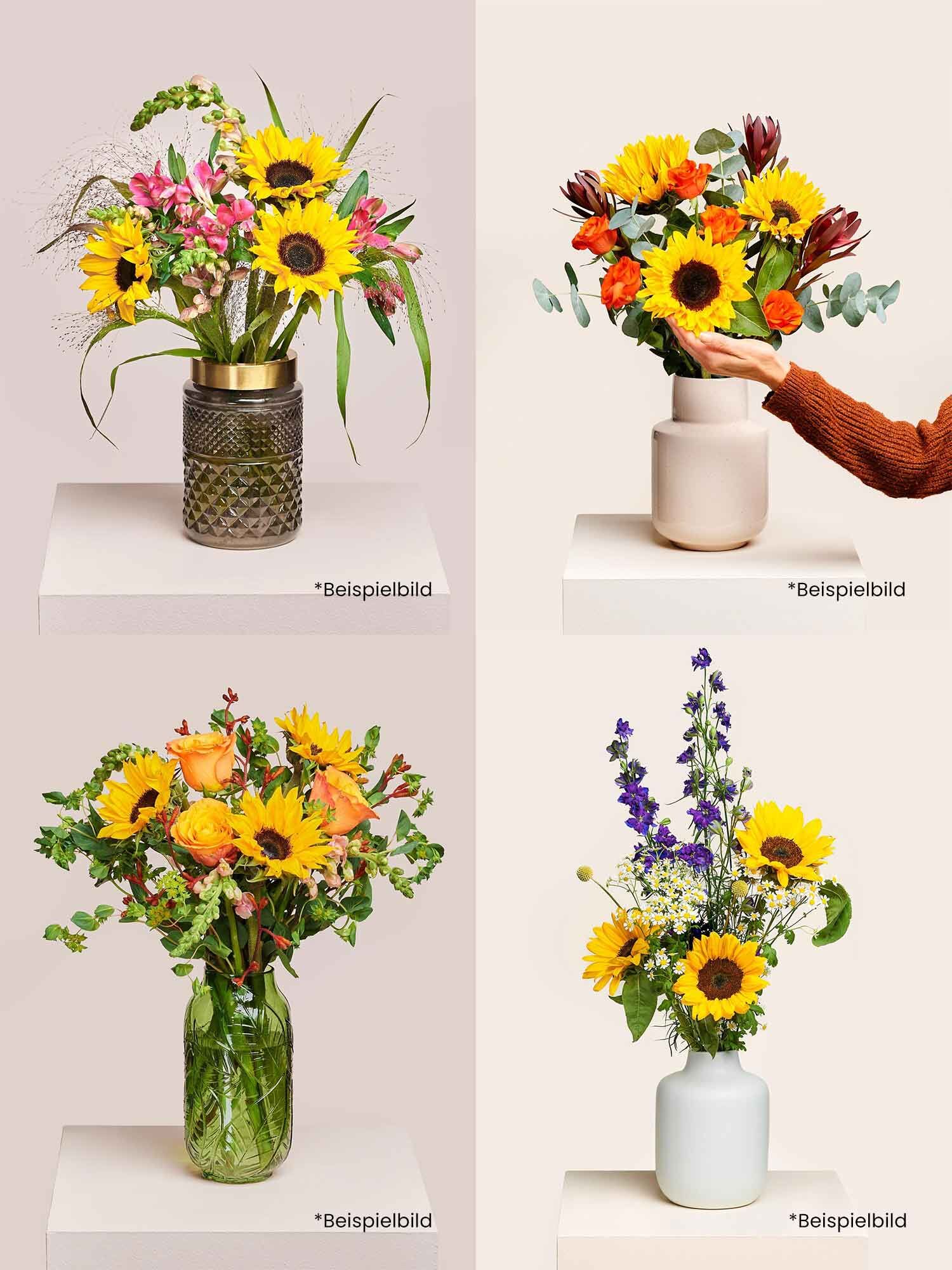 blumen arrangement, sonnenblumen, vasen, sträuße, blumenvase