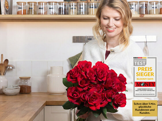 Blume, Blumen-Arrangement, Blumenstrauß, Rose, Person