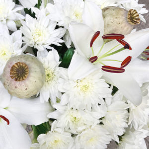Lilien, Chrysanthemen, Mohnkapseln