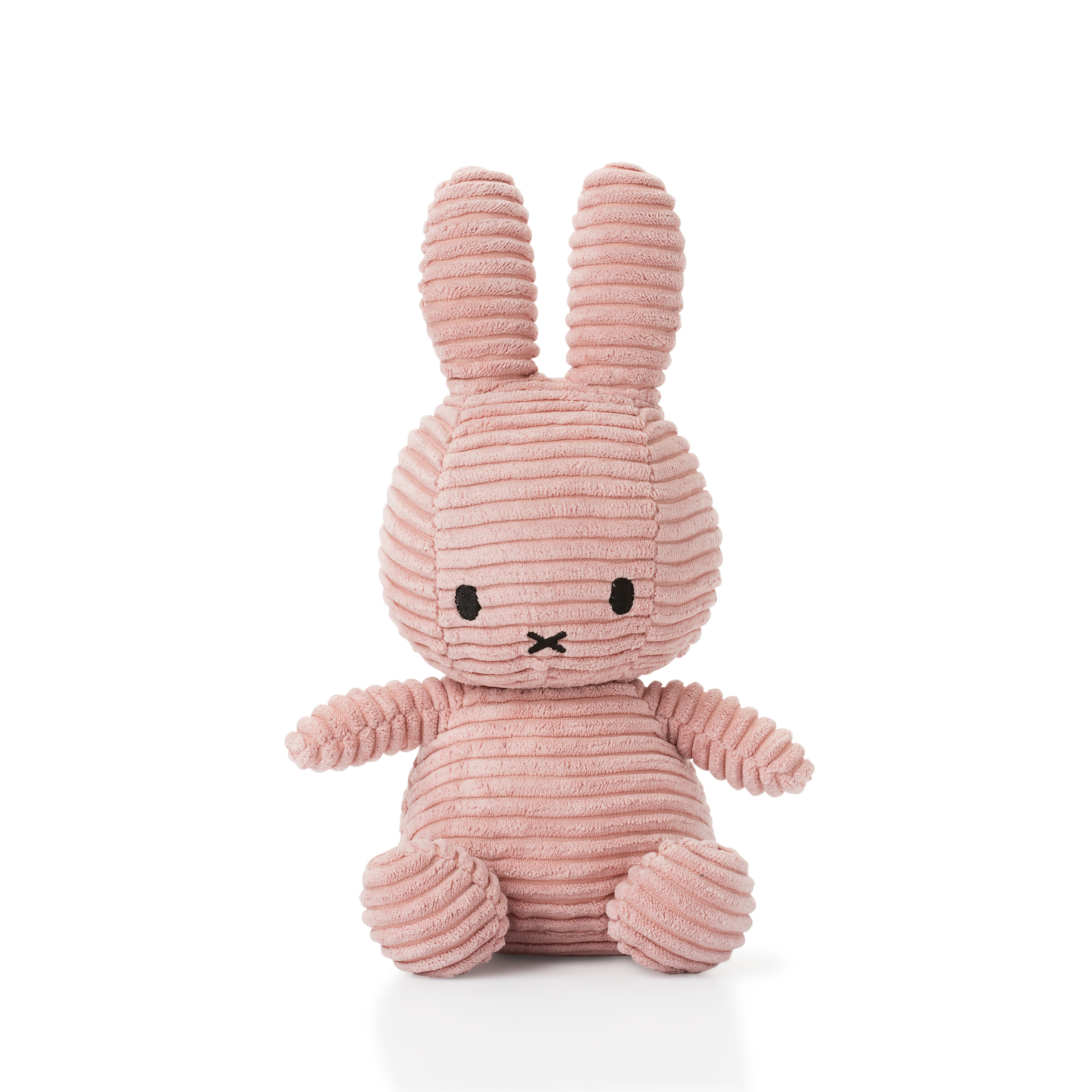 Miffy Hase rosa Frontansicht auf einen rosafarbenen sitzenden Miffy Hasen