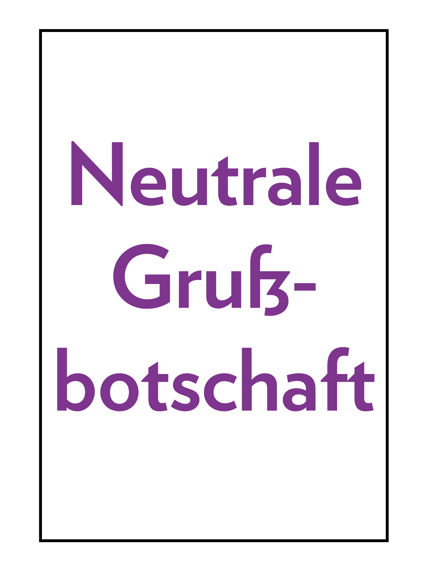Text, lila, Deutsch, neutrale Grußbotschaft